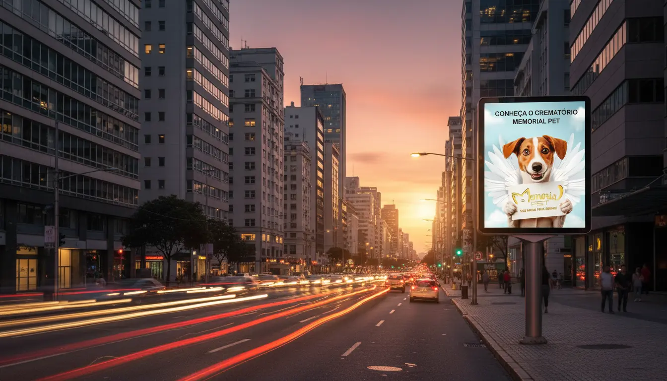 Outdoor da Visado em via movimentada
